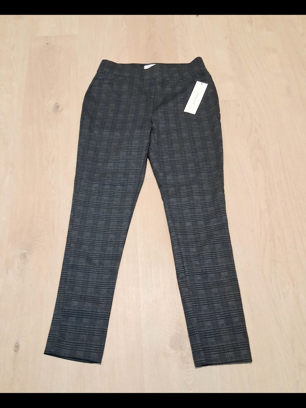 Calvin Klein Gray Plaid Dress Pants